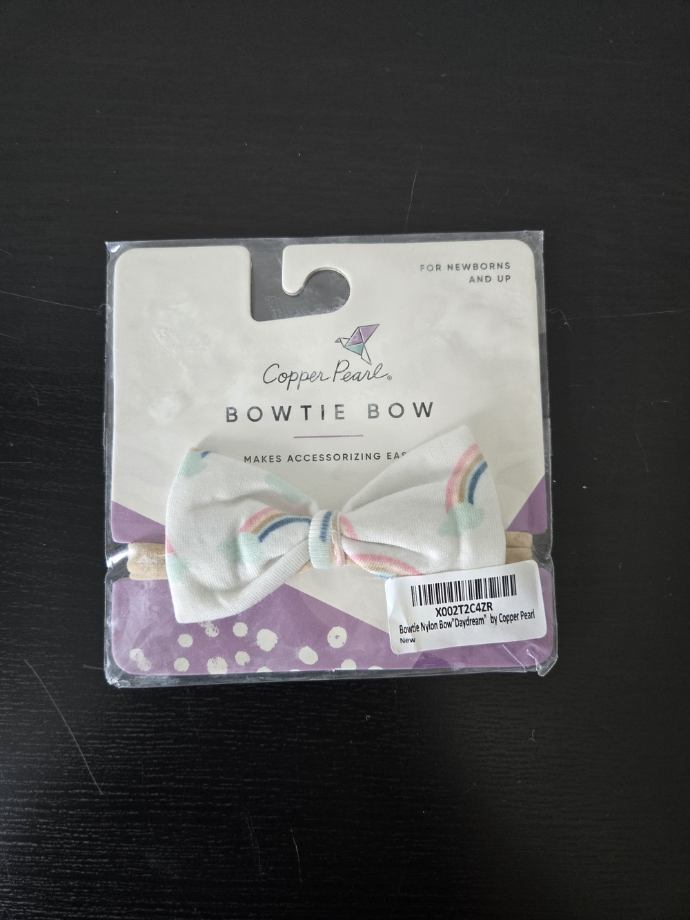 Copper Pearl Rainbow Bowtie Bow - Daydream